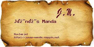 Jónás Manda névjegykártya
